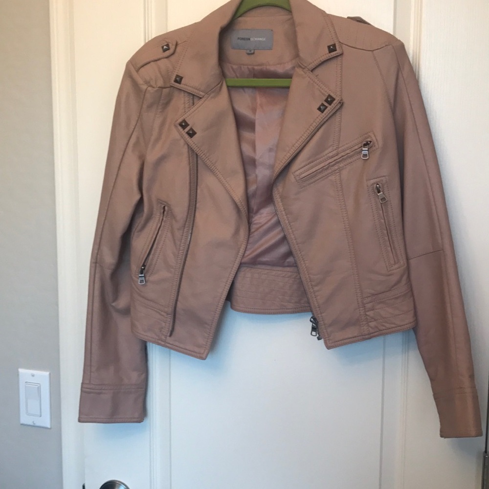 Blush leather jacket